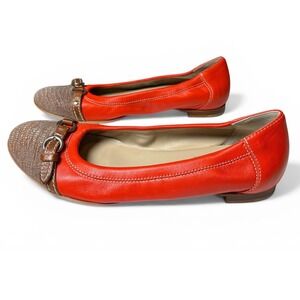 Ballet Flats Cap Toe Leather Orange Metallic AGL Attilio Giusti Leombruni 37.5